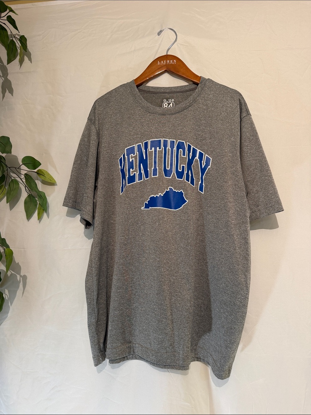 Blue 84 Gray Tee with Blue Kentucky Graphic